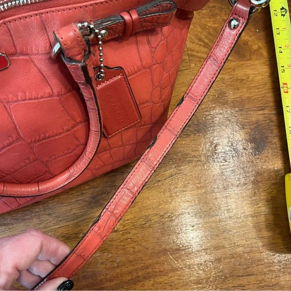 Coach Madison Sophia Croc Embossed Leather Satchel Crossbody Shoulder bag purse - Picture 8 of 16